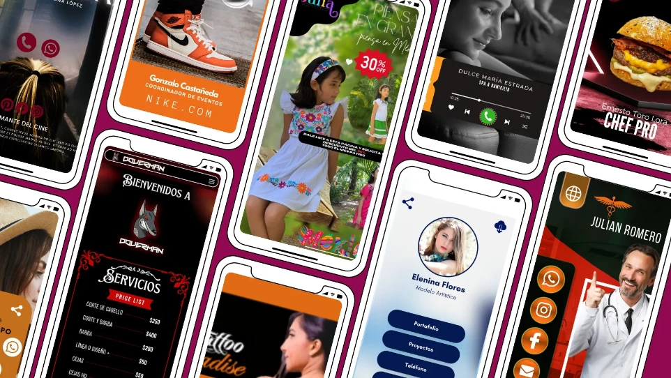 Tarjeta de presentación digital vCard con tecnología NFC para intercambio de contactos.