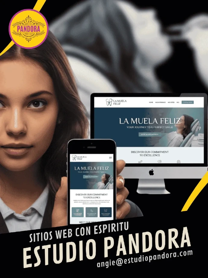 Ejemplos de sitios web especializados y marketing dental creados por Estudio Pandora, Tu Familia Digital.