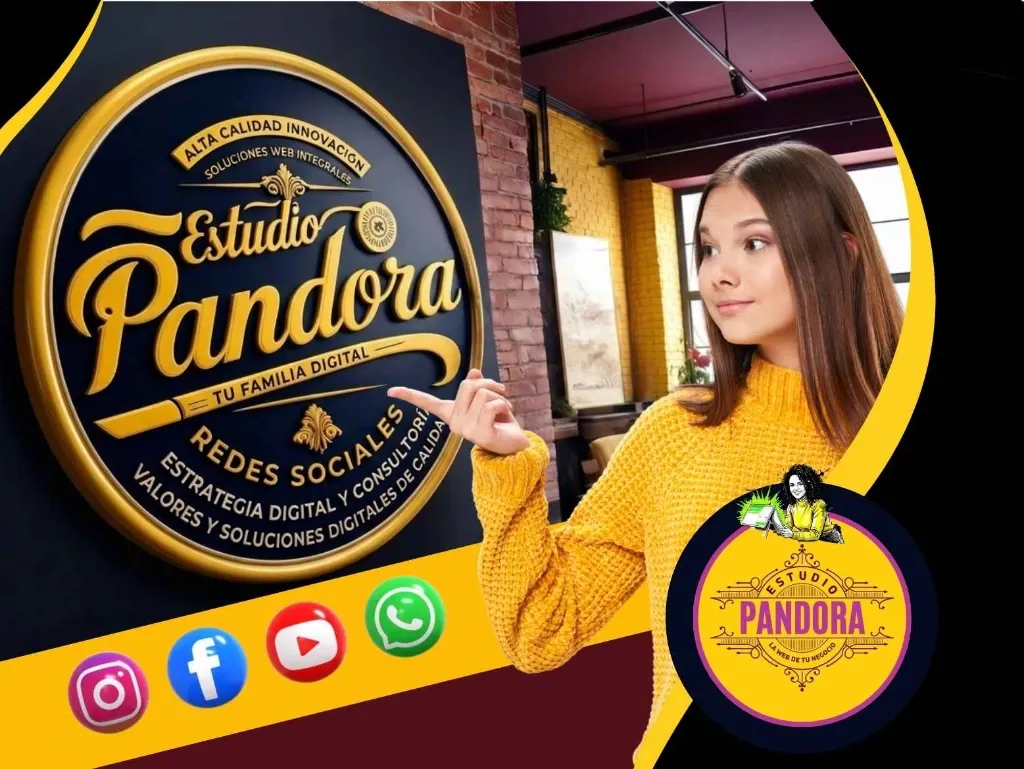 ¡Hola! Somos la familia Pandora. ¿Cómo podemos ayudarte hoy? Logo oficial de Estudio Pandora, ofreciendo herramientas digitales sencillas y acompañamiento humano para pequeños negocios.