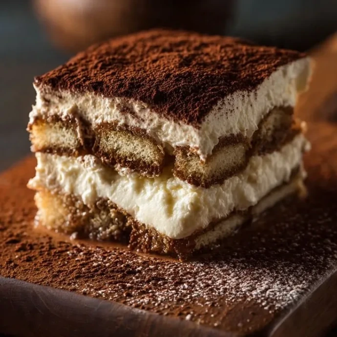Sección de postres en el menú digital por WhatsApp de Estudio Pandora mostrando un tiramisú italiano tradicional.