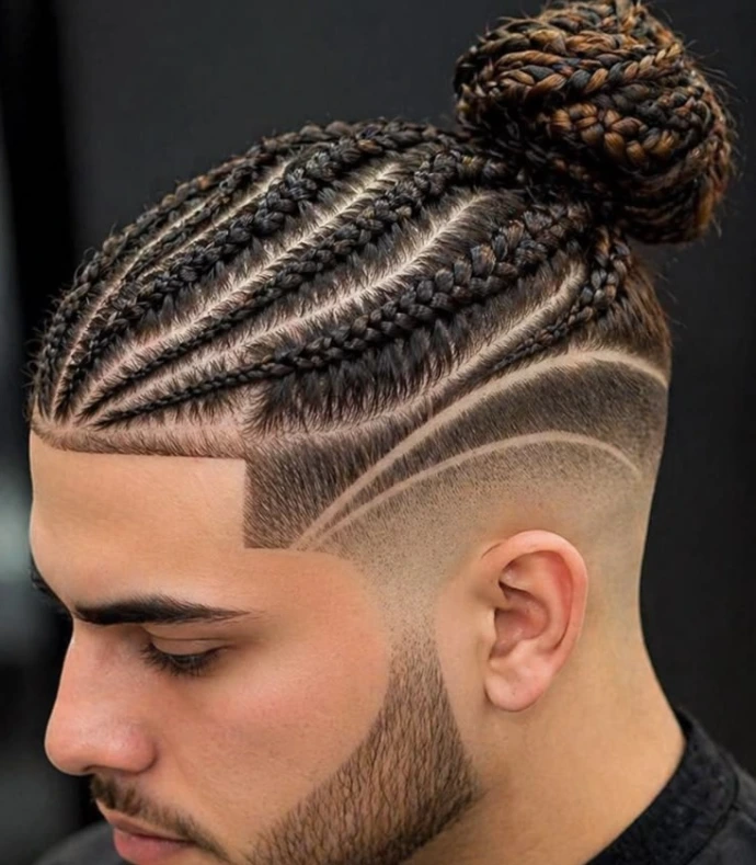 Diseño de trenzas y corte para hombre en Keni Beauty Salon